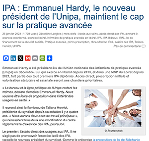 IPA : Emmanuel Hardy, le nouveau président de l’Unipa, maintient le cap sur la pratique avancée