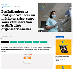 Les Infirmiers en Pratique Avancée : un métier en crise, entre sous-rémunération et difficultés organisationnelles