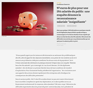 97 euros de plus pour une IPA salariée du public : une enquête dénonce la reconnaissance salariale ``insignifiante``