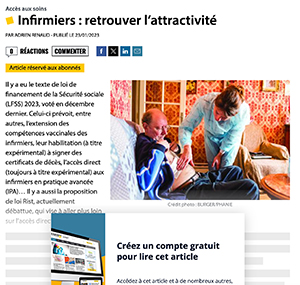 Infirmiers : retrouver l’attractivité