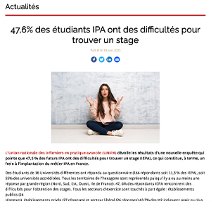 47,6% des étudiants IPA ont des difficultés pour trouver un stage