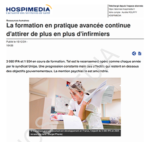 La formation en pratique avancée continue d'attirer de plus en plus d'infirmiers